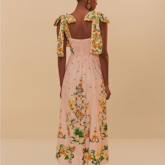 FARM Rio Pink Midi Sundress with Sweetheart Neckline - Picture 2 of 7